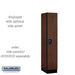 Salsbury 12" Wide Single Tier Designer Wood Locker - 1 Wide - 5 Feet High - 18 Inches Deep - Mahogany - Black Resettable Combination Locks - Sweatfully