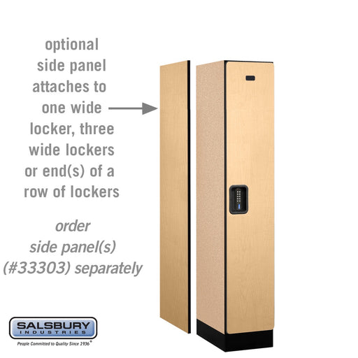 Salsbury 12" Wide Single Tier Designer Wood Locker - 1 Wide - 5 Feet High - 18 Inches Deep - Maple - Black Electronic Locks - Sweatfully