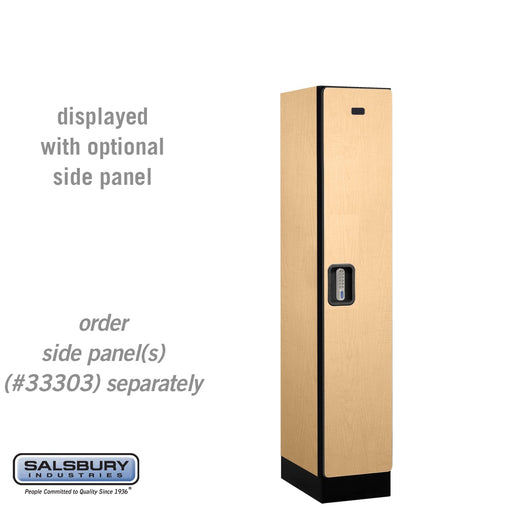 Salsbury 12" Wide Single Tier Designer Wood Locker - 1 Wide - 5 Feet High - 18 Inches Deep - Maple - Silver Electronic Locks - Sweatfully