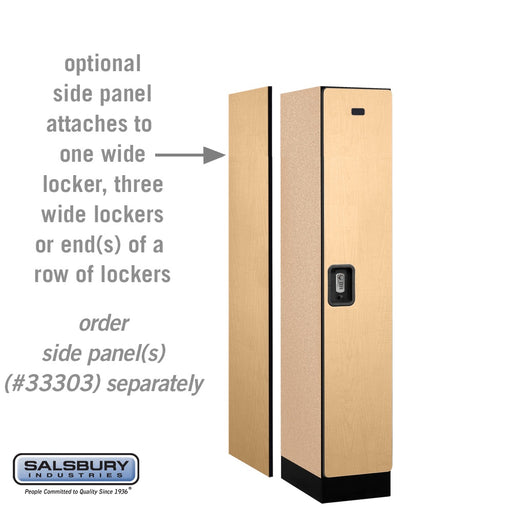 Salsbury 12" Wide Single Tier Designer Wood Locker - 1 Wide - 5 Feet High - 18 Inches Deep - Maple - Silver Resettable Combination Locks - Sweatfully