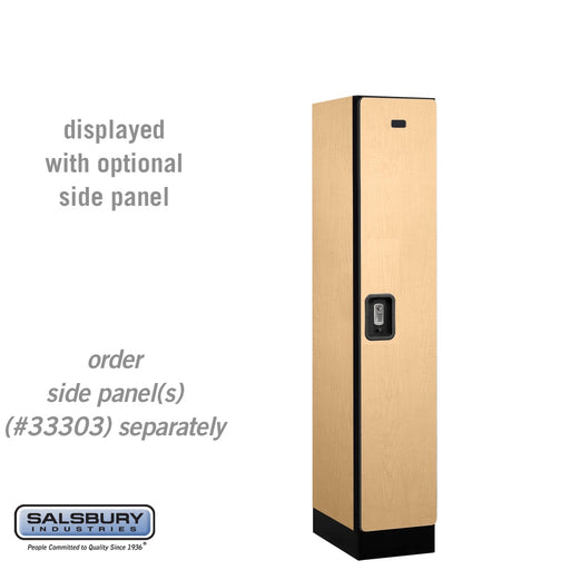 Salsbury 12" Wide Single Tier Designer Wood Locker - 1 Wide - 5 Feet High - 18 Inches Deep - Maple - Silver Resettable Combination Locks - Sweatfully