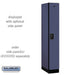 Salsbury 12" Wide Single Tier Designer Wood Locker - 1 Wide - 6 Feet High - 21 Inches Deep - Blue - Black Resettable Combination Locks - Sweatfully