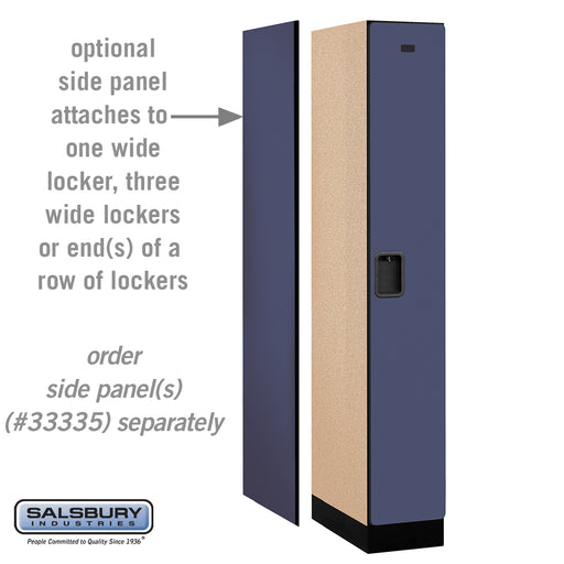 Salsbury 12" Wide Single Tier Designer Wood Locker - 1 Wide - 6 Feet High - 21 Inches Deep - Blue - Hasps - Sweatfully