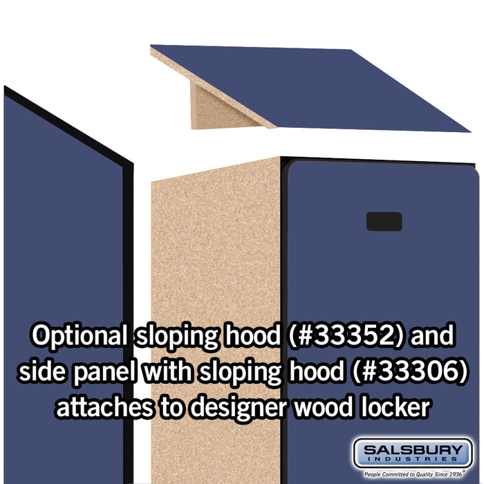 Salsbury 12" Wide Single Tier Designer Wood Locker - 1 Wide - 6 Feet High - 21 Inches Deep - Blue - Hasps - Sweatfully