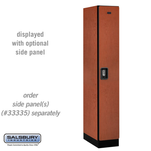 Salsbury 12" Wide Single Tier Designer Wood Locker - 1 Wide - 6 Feet High - 21 Inches Deep - Cherry - Silver Resettable Combination Locks - Sweatfully