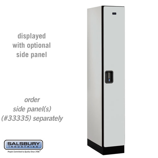 Salsbury 12" Wide Single Tier Designer Wood Locker - 1 Wide - 6 Feet High - 21 Inches Deep - Gray - Black Electronic Locks - Sweatfully