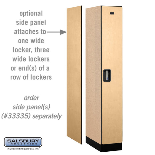 Salsbury 12" Wide Single Tier Designer Wood Locker - 1 Wide - 6 Feet High - 21 Inches Deep - Maple - Silver Electronic Locks - Sweatfully