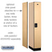 Salsbury 12" Wide Single Tier Designer Wood Locker - 1 Wide - 6 Feet High - 21 Inches Deep - Maple - Hasps - Sweatfully