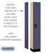 Salsbury 12" Wide Single Tier Designer Wood Locker - 1 Wide - 6 Feet High - 15 Inches Deep - Blue - Black Electronic Locks - Sweatfully