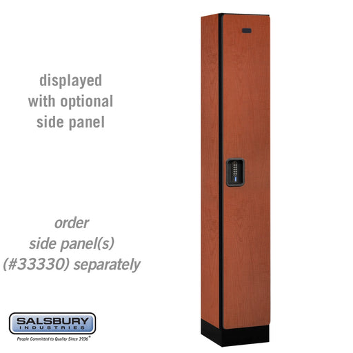 Salsbury 12" Wide Single Tier Designer Wood Locker - 1 Wide - 6 Feet High - 15 Inches Deep - Cherry - Black Electronic Locks - Sweatfully