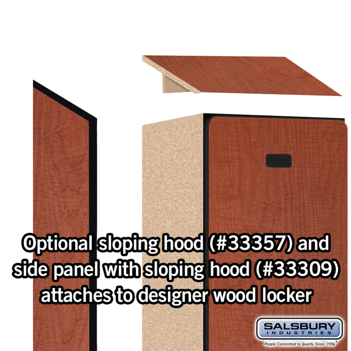 Salsbury 12" Wide Single Tier Designer Wood Locker - 1 Wide - 6 Feet High - 15 Inches Deep - Cherry - Hasps - Sweatfully