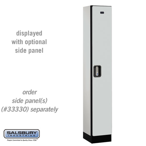 Salsbury 12" Wide Single Tier Designer Wood Locker - 1 Wide - 6 Feet High - 15 Inches Deep - Gray - Silver Electronic Locks - Sweatfully
