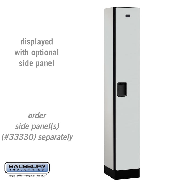 Salsbury 12" Wide Single Tier Designer Wood Locker - 1 Wide - 6 Feet High - 15 Inches Deep - Gray - Hasps - Sweatfully
