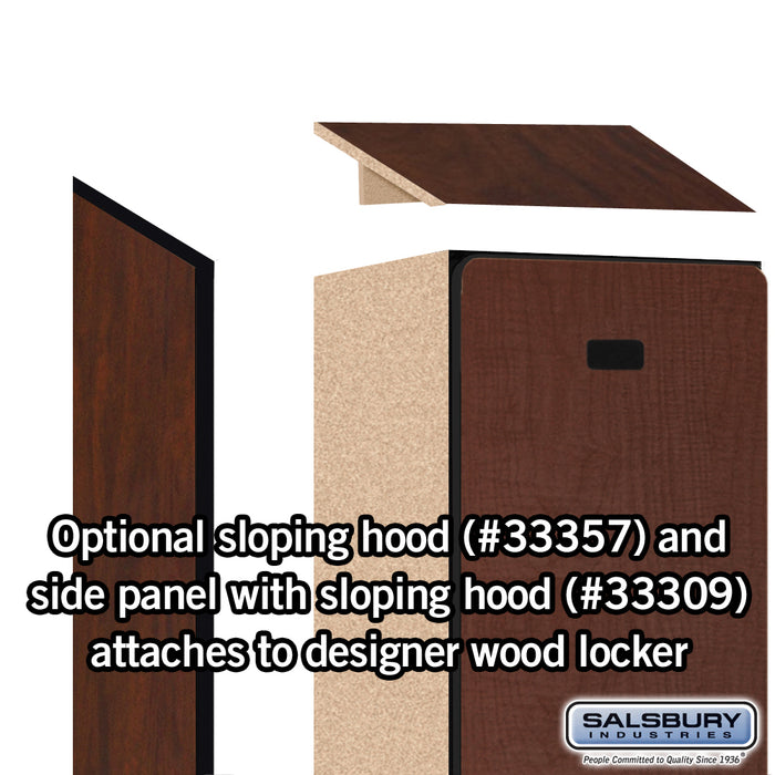 Salsbury 12" Wide Single Tier Designer Wood Locker - 1 Wide - 6 Feet High - 15 Inches Deep - Mahogany - Hasps - Sweatfully