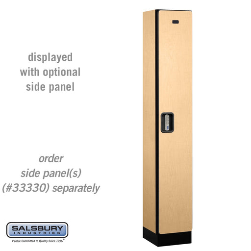Salsbury 12" Wide Single Tier Designer Wood Locker - 1 Wide - 6 Feet High - 15 Inches Deep - Maple - Silver Electronic Locks - Sweatfully
