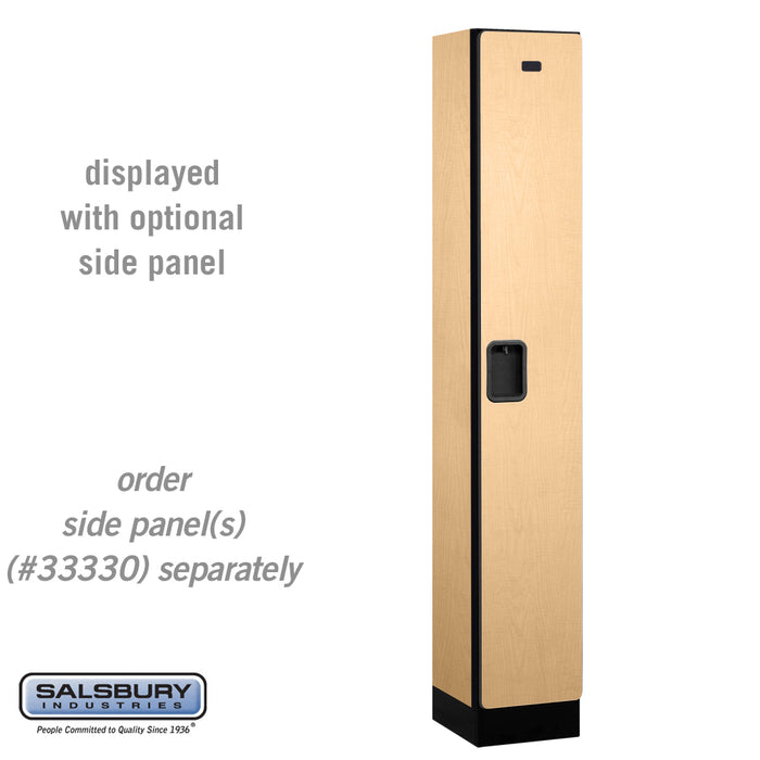 Salsbury 12" Wide Single Tier Designer Wood Locker - 1 Wide - 6 Feet High - 15 Inches Deep - Maple - Hasps - Sweatfully