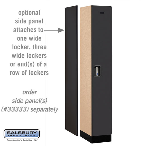 Salsbury 12" Wide Single Tier Designer Wood Locker - 1 Wide - 6 Feet High - 18 Inches Deep - Black - Silver Electronic Locks - Sweatfully