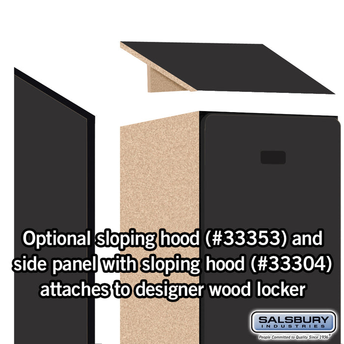 Salsbury 12" Wide Single Tier Designer Wood Locker - 1 Wide - 6 Feet High - 18 Inches Deep - Black - Hasps - Sweatfully