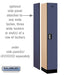 Salsbury 12" Wide Single Tier Designer Wood Locker - 1 Wide - 6 Feet High - 18 Inches Deep - Blue - Silver Electronic Locks - Sweatfully