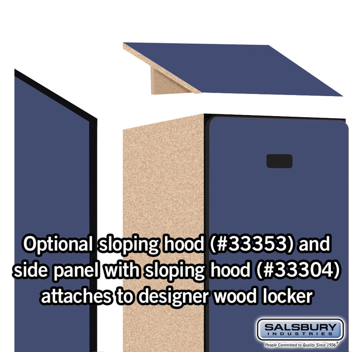 Salsbury 12" Wide Single Tier Designer Wood Locker - 1 Wide - 6 Feet High - 18 Inches Deep - Blue - Hasps - Sweatfully