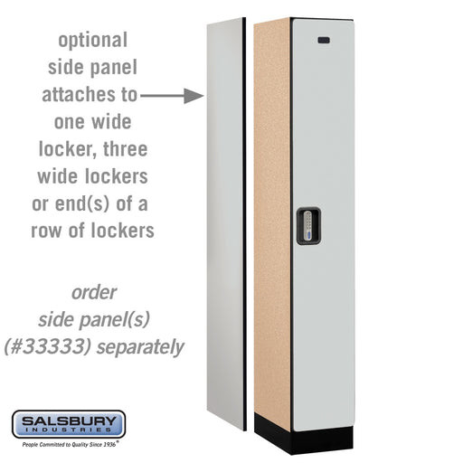 Salsbury 12" Wide Single Tier Designer Wood Locker - 1 Wide - 6 Feet High - 18 Inches Deep - Gray - Silver Electronic Locks - Sweatfully