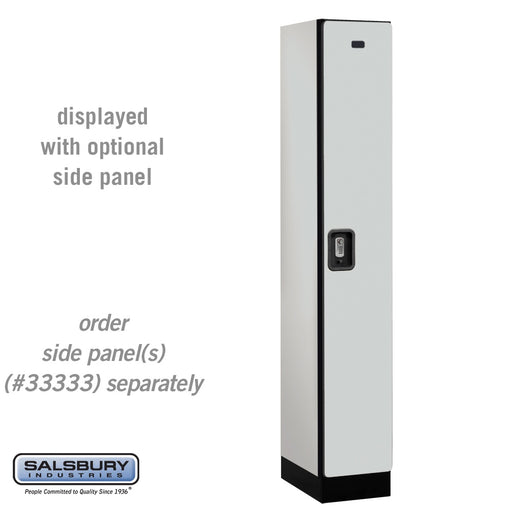 Salsbury 12" Wide Single Tier Designer Wood Locker - 1 Wide - 6 Feet High - 18 Inches Deep - Gray - Silver Resettable Combination Locks - Sweatfully