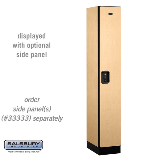 Salsbury 12" Wide Single Tier Designer Wood Locker - 1 Wide - 6 Feet High - 18 Inches Deep - Maple - Black Resettable Combination Locks - Sweatfully