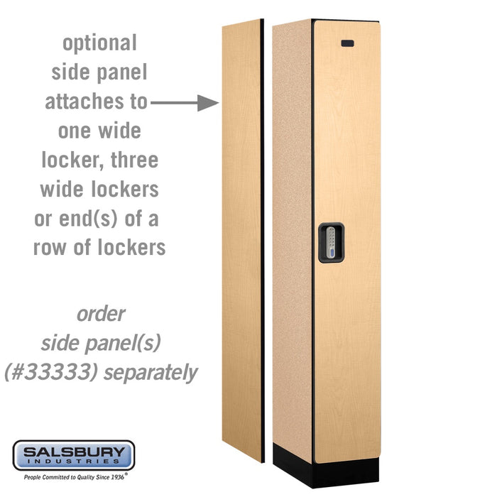 Salsbury 12" Wide Single Tier Designer Wood Locker - 1 Wide - 6 Feet High - 18 Inches Deep - Maple - Silver Electronic Locks - Sweatfully