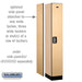 Salsbury 12" Wide Single Tier Designer Wood Locker - 1 Wide - 6 Feet High - 18 Inches Deep - Maple - Silver Electronic Locks - Sweatfully