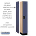 Salsbury 12" Wide Single Tier Designer Wood Locker - 1 Wide - 6 Feet High - 18 Inches Deep - Blue - Hasps - Sweatfully