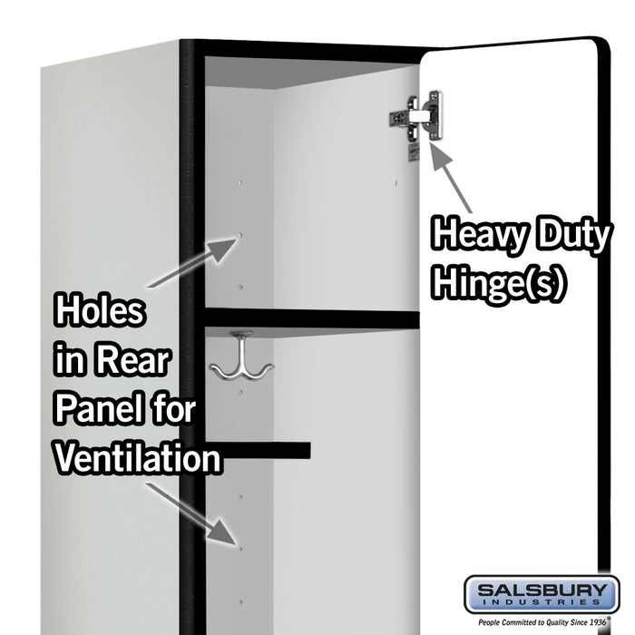 Salsbury 12" Wide Single Tier Designer Wood Locker - 1 Wide - 6 Feet High - 18 Inches Deep - Gray - Hasps - Sweatfully