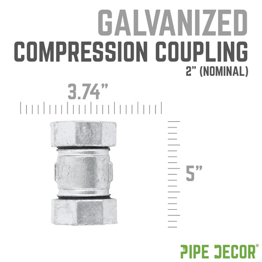 2 in. Galvanized Iron Compression Coupling - Sweatfully