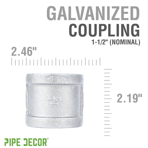 1 1/2 in. Galvanized Iron Coupling - Sweatfully