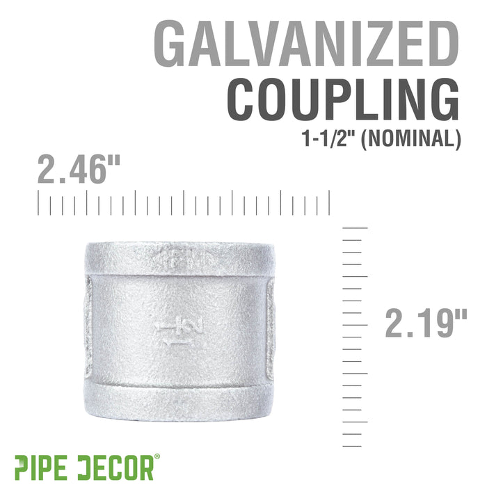 1 1/2 in. Galvanized Iron Coupling - Sweatfully