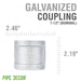 1 1/2 in. Galvanized Iron Coupling - Sweatfully