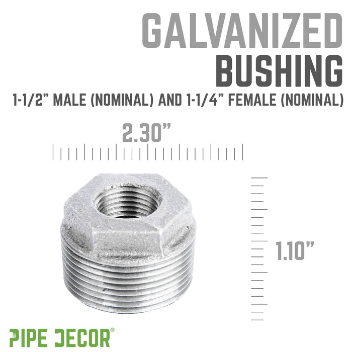 1 1/2 in. x 1 1/4 in. Galvanized Iron Bushing - Sweatfully