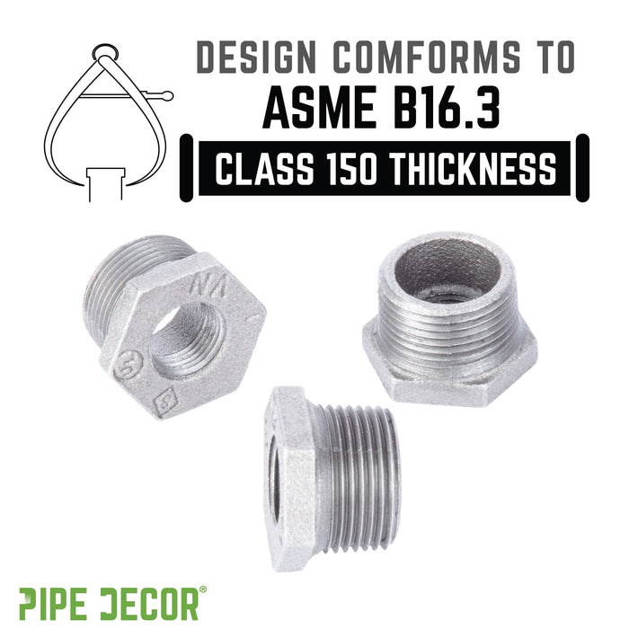 1 1/2 in. x 1/2 in. Galvanized Iron Bushing - Sweatfully