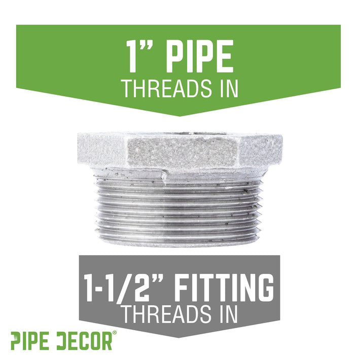 1 1/2 in. x 1 in. Galvanized Iron Bushing - Sweatfully