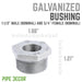 1 1/2 in. x  3/4 in. Galvanized Iron Bushing - Sweatfully