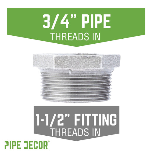 1 1/2 in. x  3/4 in. Galvanized Iron Bushing - Sweatfully