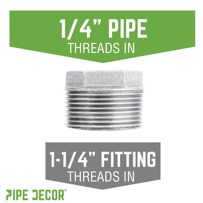 1 1/4 in. x 1/4 in. Galvanized Iron Bushing - Sweatfully