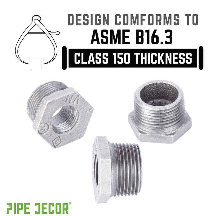 1 1/4 in. x 1 in. Galvanized Iron Bushing - Sweatfully