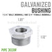 1 1/4 in. x 3/4 in. Galvanized Iron Bushing - Sweatfully