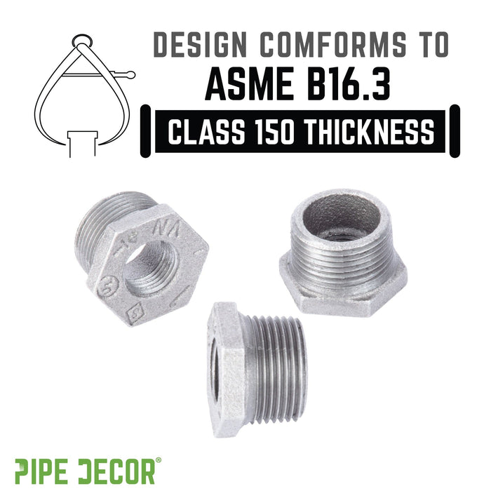 1  in. x 1/4 in. Galvanized Iron Bushing - Sweatfully