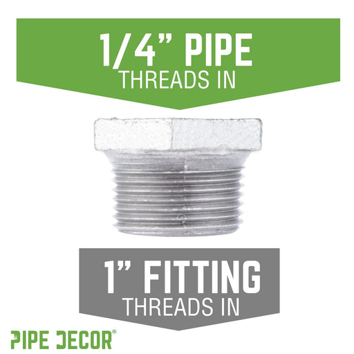 1  in. x 1/4 in. Galvanized Iron Bushing - Sweatfully