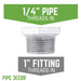 1  in. x 1/4 in. Galvanized Iron Bushing - Sweatfully