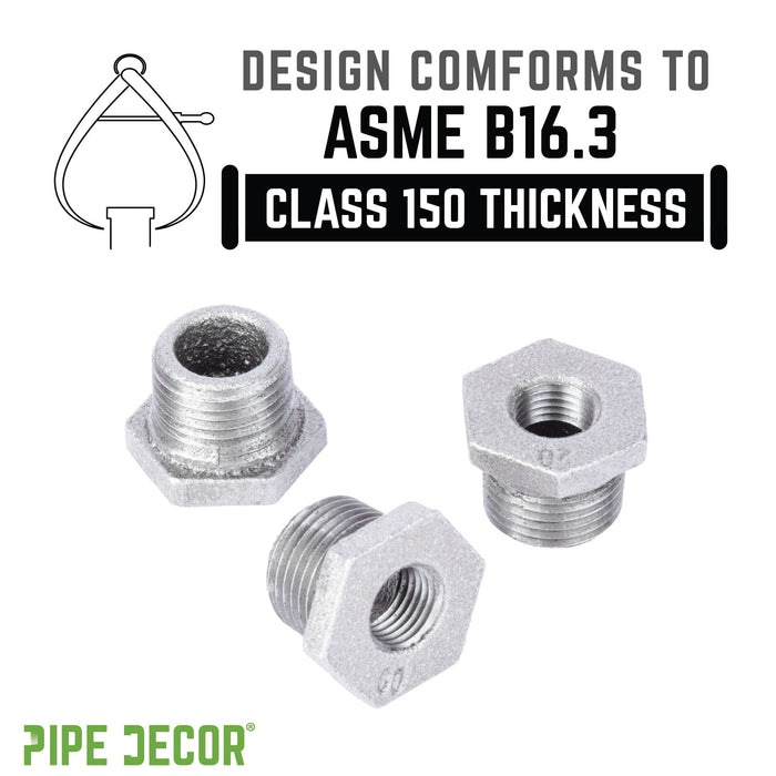 1/2 in. x 1/4 in. Galvanized Iron Bushing - Sweatfully