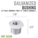 1/2 in. x 1/4 in. Galvanized Iron Bushing - Sweatfully