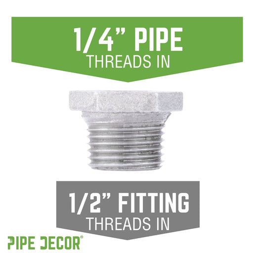 1/2 in. x 1/4 in. Galvanized Iron Bushing - Sweatfully