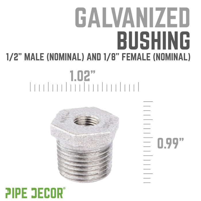 1/2 in. x 1/8 in. Galvanized Iron Bushing - Sweatfully